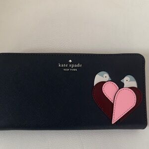 Kate Spade Dark Blue Wallet with Bird Accents